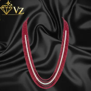 Diamond Finish Ruby Bridal Set