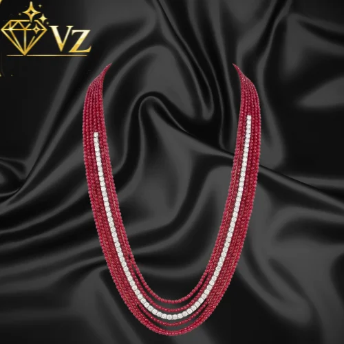 Diamond Finish Ruby Bridal Set