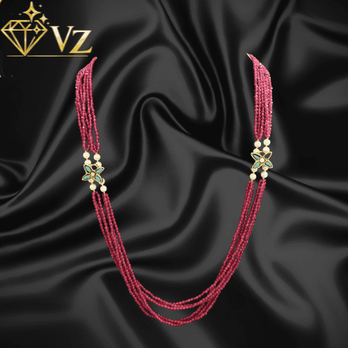 Vz Classic Ruby & Gold Plated Mala Set